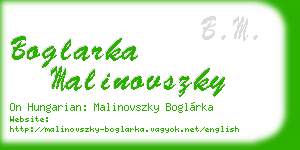 boglarka malinovszky business card